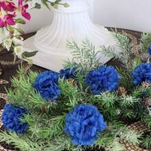 100-Pack: Royal Blue Silk Carnation Picks, 5" Long, 3.5" Wide, Artificial Flowers, Floral Picks, For Arrangements, Parties & Events, Home & Office Decor, Floral Home By Artificial Flowers - 寶藍色 - 查看 4