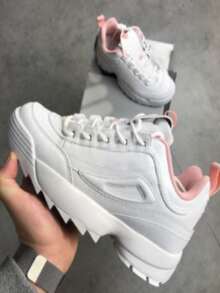 2024Disruptor Women's Casual Comfortable Tractor-Shaped Sneakers Immediate Shipping 24 - BRANCO ROSA - 查看 3