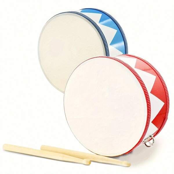 6/8-Zoll Holztrommel Set mit verstellbarem Gurt, 2 Drumsticks und musikalischem Sinnererlebnis - perfektes Geschenk Trommeln, Marschtrommeln Drumsticks, Marsch-Snaredrum, Trommel, Trommeln, Schlagzeug, Trommel, Trommeln, Schlagzeug