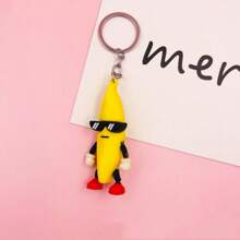 1pc Funny Stumbling Guy Soft Banana Doll Keychain Pendant For Bag Decoration