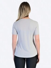 WOMEN'S FITNESS GYM T-SHIRT - Gris - Ver 3