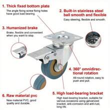 Set Of 4 Heavy Duty Swivel Castor Wheels Casters For Furniture Trolley - Variant1 - View 3