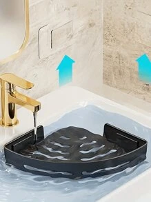 2pcs Space-Saving Triangular Corner Shelves - Durable Wall-Mounted Bathroom Shampoo, Shower Gel And Cosmetics Storage Rack - Easy Installation, Non-Slip Design, Corner Shower Caddy, Corner Shower Shelf, Indoor Shower Shelf, Minimalist Corner Shower Shelf, Bathroom Corner Storage Rack, Bathroom Corner Shelf, Shower Shelf, Shower, Shower Storage Cabinet, Bathroom Accessories, Bathroom Organizer - Black - View 6