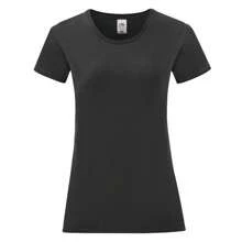 Fruit of the Loom Womens/Ladies Iconic 150 T-Shirt (Black) - Black - View 1