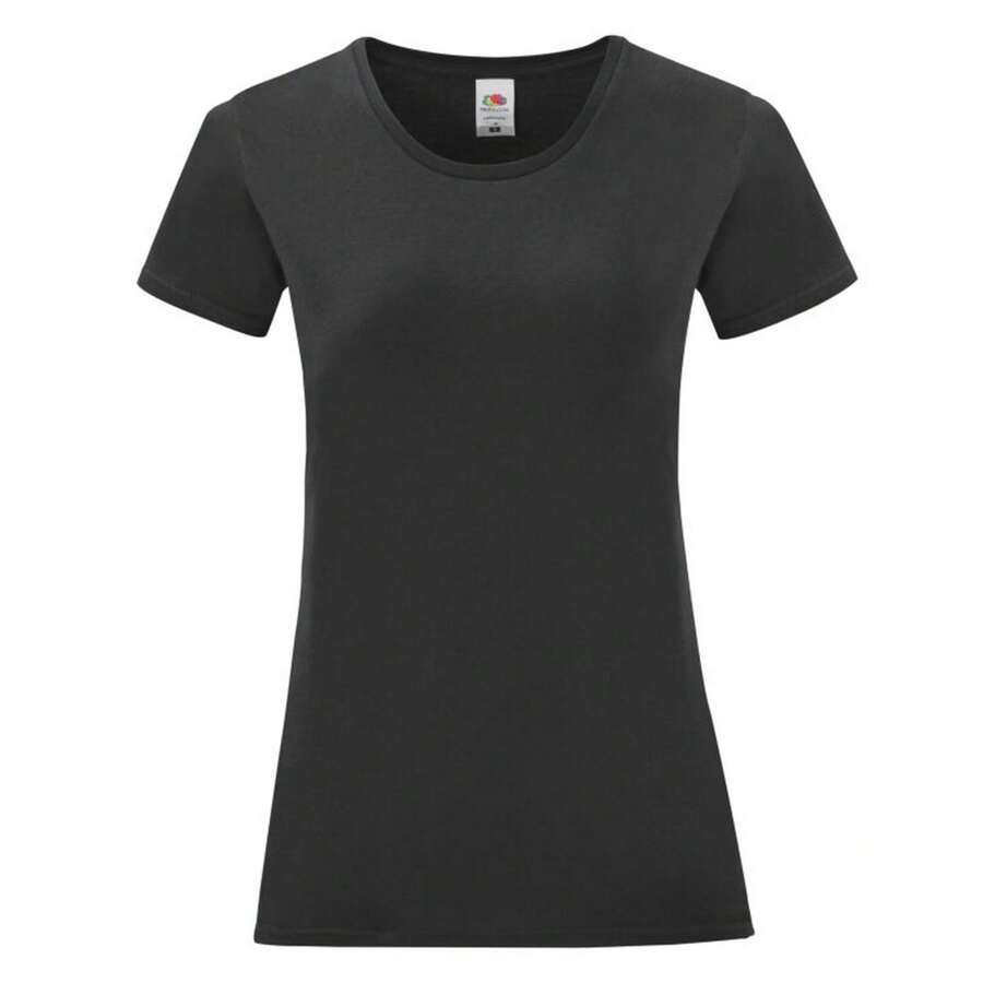 Fruit of the Loom Womens/Ladies Iconic 150 T-Shirt (Black) - Black - View 1