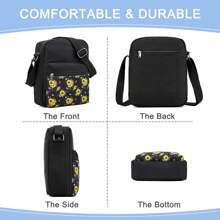 VASCHY VASCHY Girls' Vintage Small Water-Repellent Canvas Shoulder Bag Crossbody Bag Teenager Bag With Adjustable Shoulder Strap Yellow