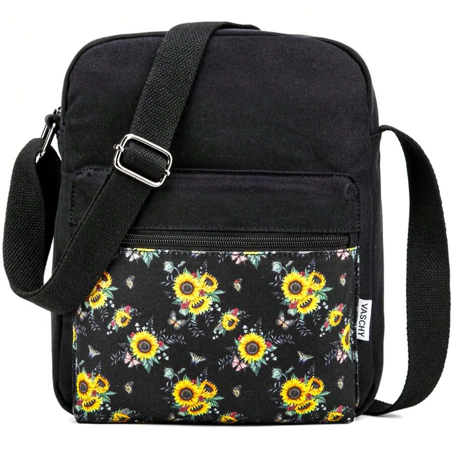 VASCHY VASCHY Girls' Vintage Small Water-Repellent Canvas Shoulder Bag Crossbody Bag Teenager Bag With Adjustable Shoulder Strap Yellow