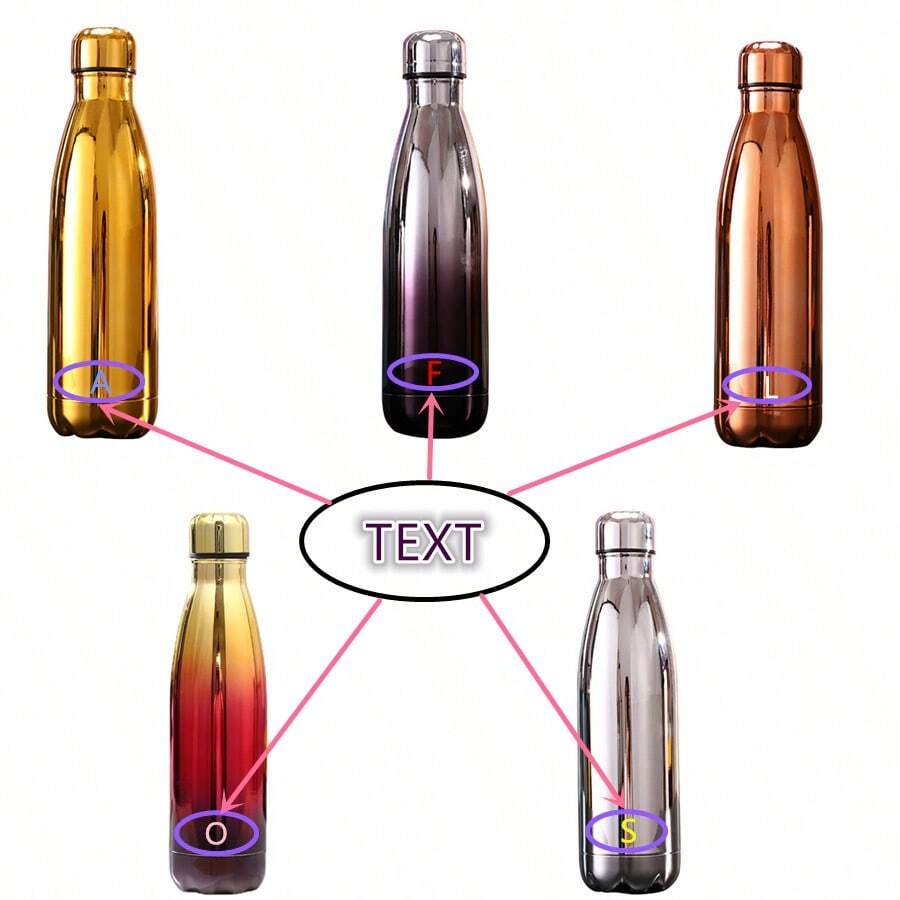 1 chiếc bình đựng nước cách nhiệt chân không mạ điện hai lớp sáng tạo, thời trang dành cho hoạt động ngoài trời, du lịch, ô tô, thể thao - nhiều màu - Xem 1