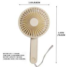 Un ventilateur manuel pliable avec cordon de suspension, beige. Mini ventilateur portatif à batterie rechargeable, ventilateur de bureau personnel puissant à 3 vitesses. Convient pour femme, homme, maison, bureau, maquillage, extérieur, voyage. - Multicolore - Voir 6