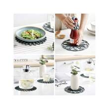 Set van 3 siliconen onderzetters - hete pannenlap onderzetters voor op tafel en aanrecht - onderzetter voor hete gerechten - antislip en hittebestendige moderne keukenonderzetters voor potten en pannen - veelkleurig - Bekijken 7