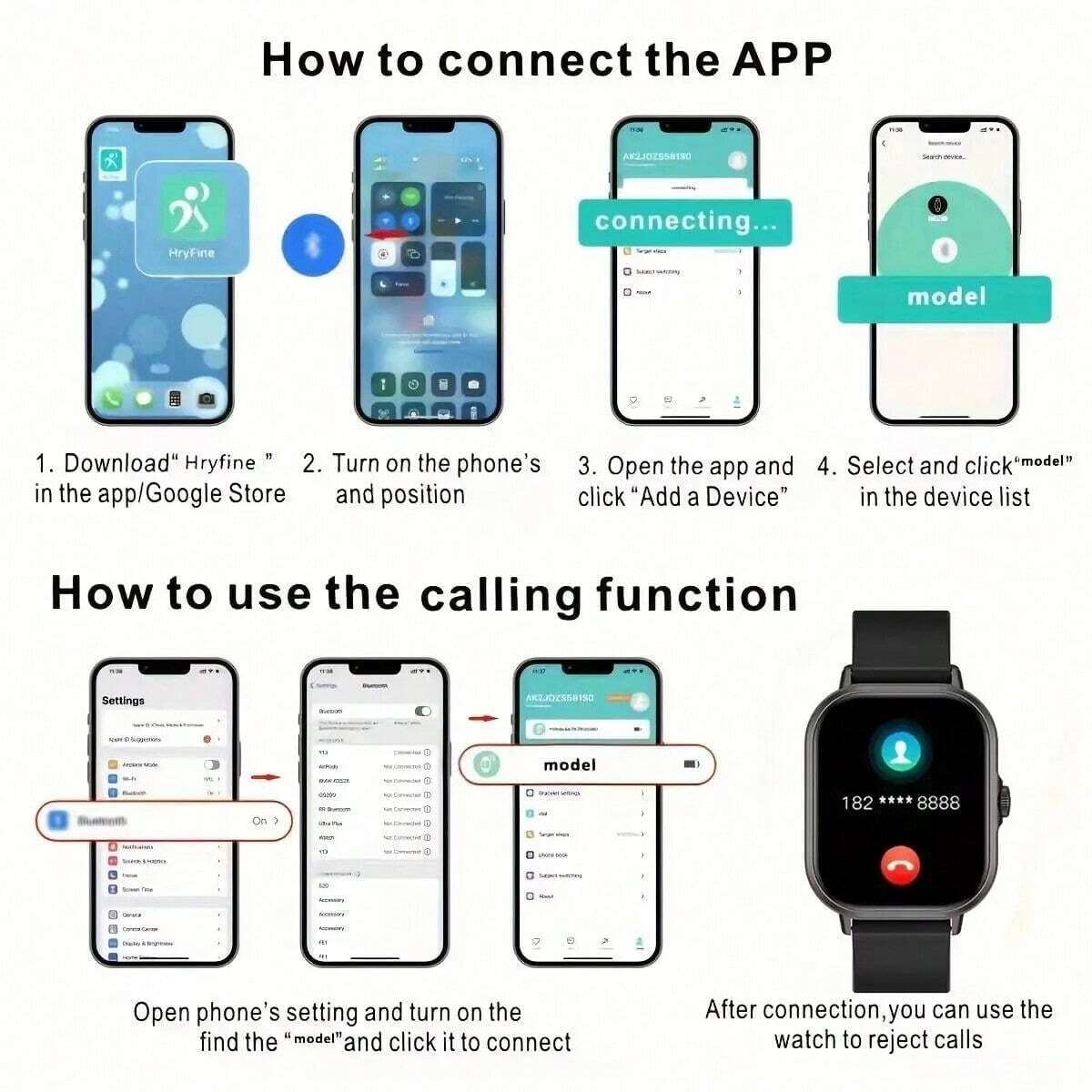 Hot New 2024 Model 2.01" FullScreen TouchControlled Unisex Smart