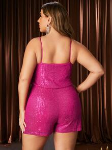 Double Crazy 女士秋季连体裤，适合婚礼宾客，简约夏季连衣裙，适合音乐会，加大码女士无袖亮片派对连体裤