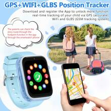 4G GPS Kids Smartwatch, 16GB ROM Children's Mini Cell Phone With Calling SOS Camera, 3-Style Cartoon Straps Life Water Resistant For 3-12 Years Girls Boys Birthday Xmas Gift - 藍色 - 查看 3