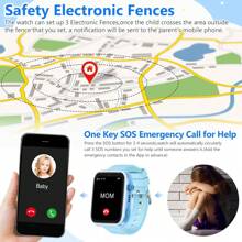 4G GPS Kids Smartwatch, 16GB ROM Children's Mini Cell Phone With Calling SOS Camera, 3-Style Cartoon Straps Life Water Resistant For 3-12 Years Girls Boys Birthday Xmas Gift - 藍色 - 查看 5