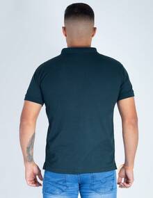 05 Men's Polo Shirts Green And Assorted Various Colors Cotton Piquet Traditional Original Embroidered - 軍綠色 - 查看 3