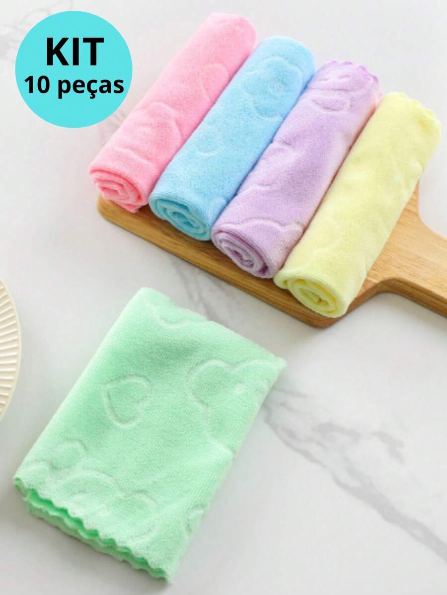 Kit Of 10 Cleaning Cloths 31cm Multipurpose Cleaning Cloths In Colored Microfiber