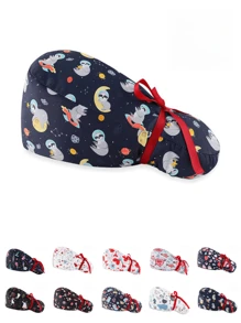 1pc Polyester Cartoon Pattern Digital Printed Nurse Cap, Hair Cover Design With Tie, All-Round Anti-Bacterial Anti-Dust, Suitable For Medical Workers Like Doctors And Nurses Valentines - Multicolor - View 8