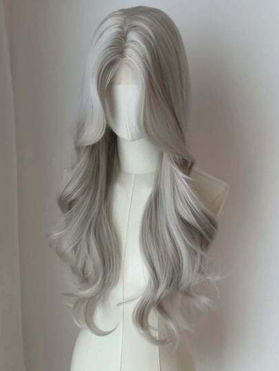 26 英寸红色 Bdoy Wave 长波浪 U 型蕾丝假发合成丝直发天然假发耐热纤维红色角色扮演假发，带婴儿头发，适合女性，适合万圣节派对