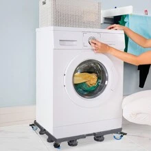 VA-Cerulean Washing Machine Base Gray Adjustable Washing Machine Base With Non-Slip Shock Absorption Function For Dryer Freezer Washing Machine Refrigerator 4 Feet / 8 Feet With Wheels - 8 Feet With Wheels - View 5