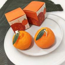1 pièce Bougie parfumée à l'orange, bougie parfumée pour la maison et le bureau. Bougie de décoration d'intérieur pour l'automne/l'hiver, cadeau personnalisé de niche, cadeau de mariage, beau cadeau - Orange - Voir 6