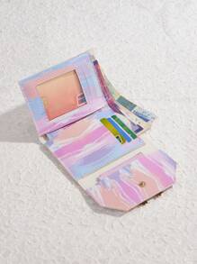 1pc Colorful Printed Short Wallet For Girls, Coin Purse And Card Holder, Suitable For Daily Use And Parties, The Best Choice For Mother's Day Gift - Multicolor - View 5