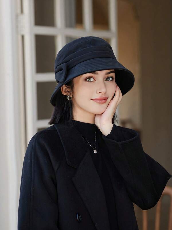 1pc Women Autumn Winter Bucket Hat, Japanese Style Versatile, Korean Fashion, Warm Ear Protection, Suitable For Daily Outings