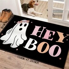 1pc Halloween Welcome Mat, Non-Slip, Absorbent, Easy To Clean - Ghost Designed Polyester Doormat, Machine Washable, For Entrance, Bedroom - Multicolor - View 5