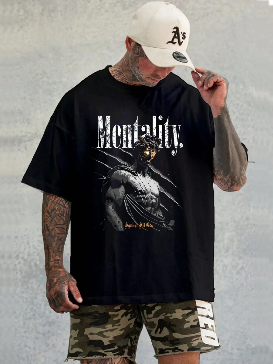 Mentality Men's Oversized T-Shirt Long Sleeve Training Shirt - màu đen - Xem 1