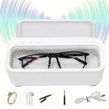 2PCS USB Ultrasonic Cleaner Wave Tank Glasses Watch Jewellery Cleaning Machine UK - White - View 4