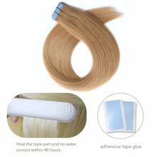 Lsybeauty 20pcs Straight Tape In 100% Remy Human Hair Extension For Salon  Multicolor  Color Dark Blonde 27# 16-26 Inches Silk Straight Seamless Skin Weft Hair Extension Tape In Hair Tape Ins Hair Extentions - S27 - View 5