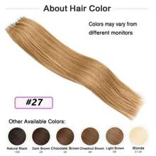 Lsybeauty 20pcs Straight Tape In 100% Remy Human Hair Extension For Salon  Multicolor  Color Dark Blonde 27# 16-26 Inches Silk Straight Seamless Skin Weft Hair Extension Tape In Hair Tape Ins Hair Extentions - S27 - View 3