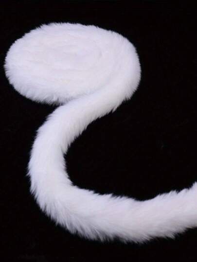 1pc Artificial Fur Strip Plush Lace Ribbon 1.5m For Christmas Tree DIY Decoration, Clothing Sewing, Wreath Decoration