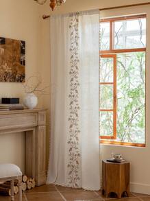 1 Stück Herbst ästhetischer bestickter Blattverhang, halbtransparent, mit Quasten, für Küche, Raumteiler, Alltagsdekoration Zuhause, geeignet für Küche, Esszimmer, Wohnzimmer, Arbeitszimmer, Schlafzimmer, Balkon, Café, Thanksgiving- und Erntefest-Dekoration