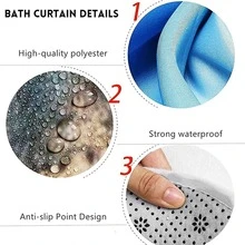 Bộ rèm tắm hình người tuyết Giáng sinh 1/3/4 chiếc, rèm tắm vải polyester chống thấm nước có 12 móc, thảm chống trượt, tấm phủ bệ ngồi bồn cầu và thảm lót, phụ kiện trang trí phòng tắm phù hợp cho nhà tắm, trang trí phòng tắm mùa thu, phụ kiện phòng tắm cho ngày tựu trường - trắng - Xem 11