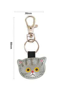 1 Stück süßer, kreativer Leder-Katzen-Schlüsselanhänger, modischer Kawaii-Kätzchen-Schlüsselring, Rucksack-Dekoration, Accessoires, Geschenke, Auto-Accessoires, Taschenbaumler, Schule, Goth, Y2K