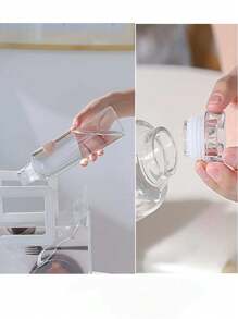 1 pieza Botella de agua transparente a prueba de fugas con marcas de tiempo - Hecho de material de policarbonato duradero, diseño portátil adecuado para viajes al aire libre y senderismo - Taza de hidratación elegante y conveniente para hombres y mujeres