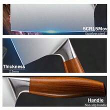 4 件套厨房厨师刀套装不锈钢实用刀多用途刀切肉猪鱼杀鱼刀蔬菜水果刀家用厨房切肉刀切菜刀烹饪刀厨房方便 - 4件 - 查看 4