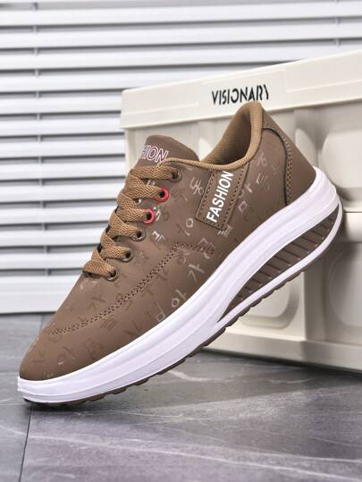 1 双女士百搭舒适厚底运动鞋，时尚纯色合成皮革防滑低帮休闲鞋，适合所有季节，软底，轻便，休闲跑步运动鞋