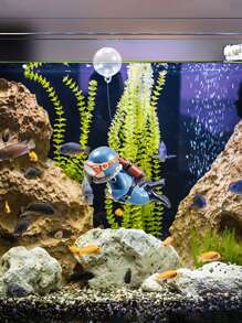 水族箱裝飾潛水員懸掛飾品，裝飾性漂浮小潛水員人像雕像，適用於魚缸，夜光 - 彩色 - 查看 5