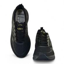 Men's Weightlifting Shoes: Soft And Lightweight Sneakers + Ankle Socks For Men - 黑色/金色/黑色 - 查看 6