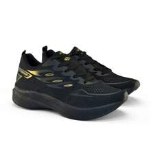Men's Weightlifting Shoes: Soft And Lightweight Sneakers + Ankle Socks For Men - 黑色/金色/黑色 - 查看 4