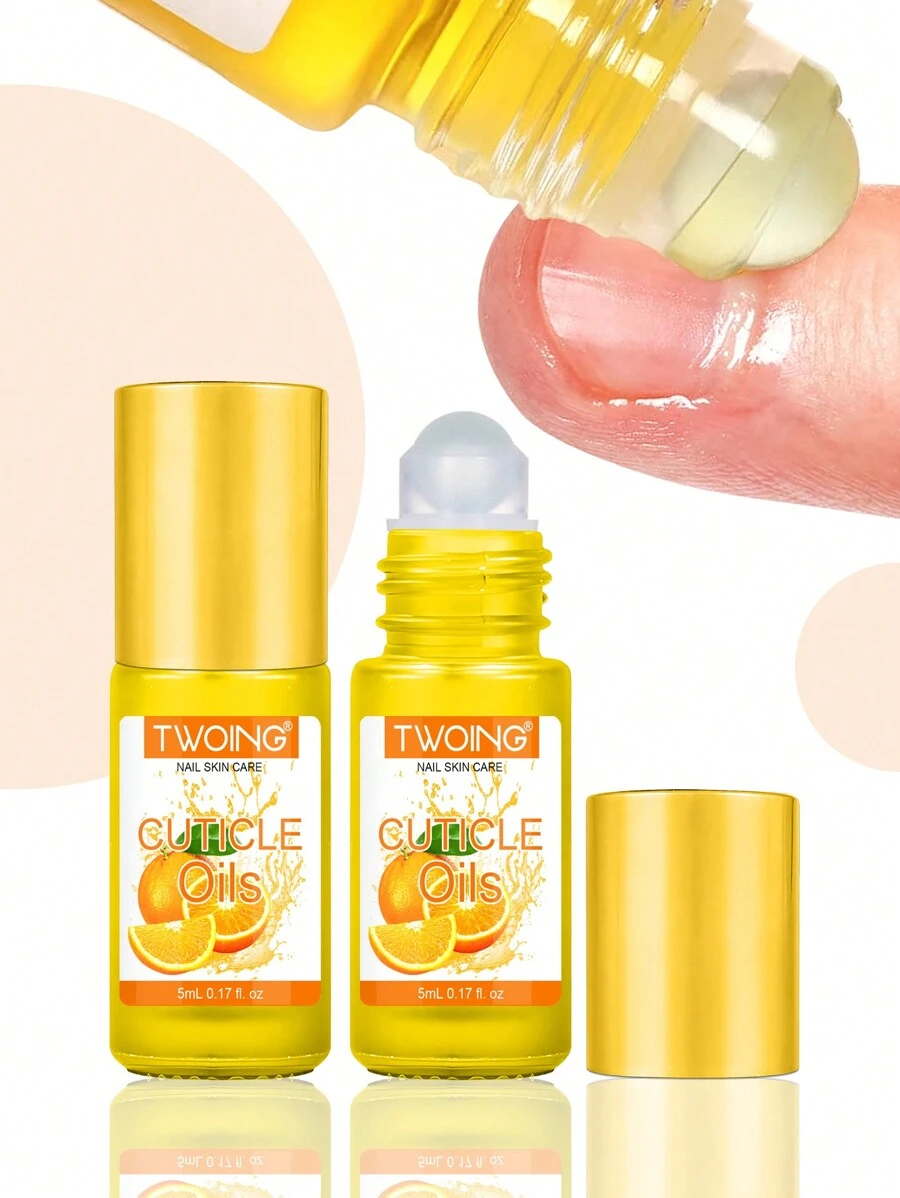 TWOING 5毫升角质层护理油，滋养角质层，蕴含荷荷巴油、葡萄籽油、维生素E和角鲨烷，强韧角质层，适合日常使用，便携装，橙香指甲油