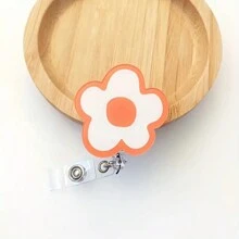 1PC Colorful Flower Nurse Badge Reel Retractable, ID Keychain Card Holder Badge Reels For Medical Professionals School Supplies, Back To School