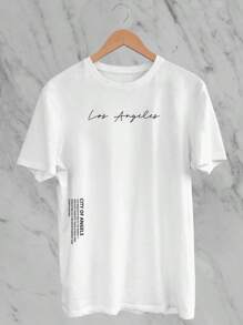 Los Angeles New Release Men's T-Shirt 100% Cotton Streetwear - 白色 - 查看 1