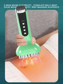 1 件装全身经络刷微电流振动充电式适合全家使用，适合男性和女性老人美容院 - 橄欖綠 - 查看 5