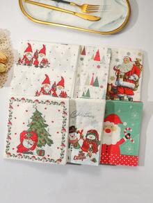 4 Pacchi Assortiti di Tovaglioli di Carta Monouso con Motivi Natalizi, Tovagliette Natalizie per Cena, per Riunioni in Famiglia, Feste di Natale, Ristoranti e Caffè (I Motivi Sono Più Numerosi di Quelli Mostrati Nelle Foto), Speciale Buon Natale - Multicolore - Visualizzare 4