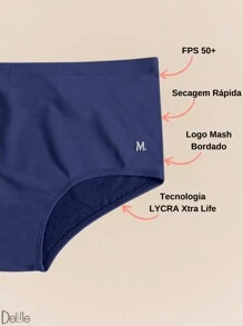 Mash Plain Lined Swim Trunks With Adjustable Drawstring For Men, Adult, Beachwear, SPF 50 - Màu xanh hải quân - Xem 6