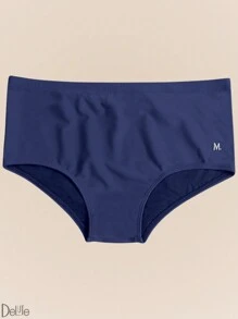 Mash Plain Lined Swim Trunks With Adjustable Drawstring For Men, Adult, Beachwear, SPF 50 - Màu xanh hải quân - Xem 5