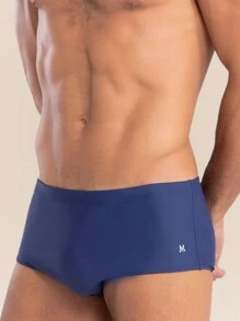 Mash Plain Lined Swim Trunks With Adjustable Drawstring For Men, Adult, Beachwear, SPF 50 - Màu xanh hải quân - Xem 1