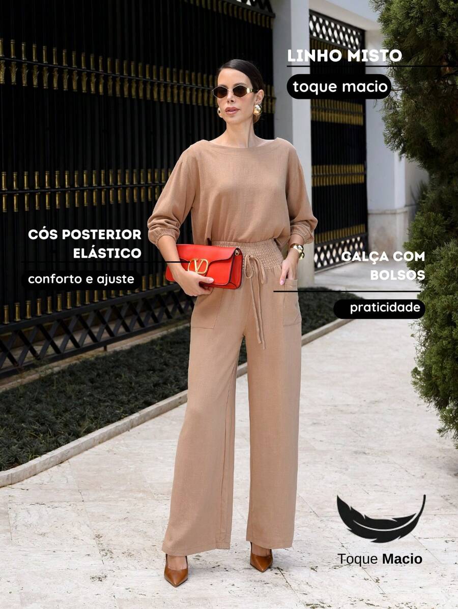 Women Two-Piece Outfits - 米色 - 查看 1